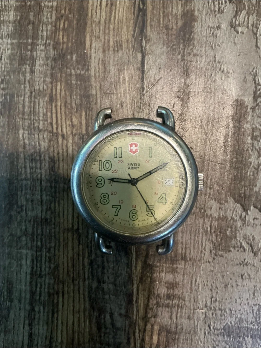 VTG Swiss Army Quartz Men's Calvary Wristwatch Watch Creme Dial